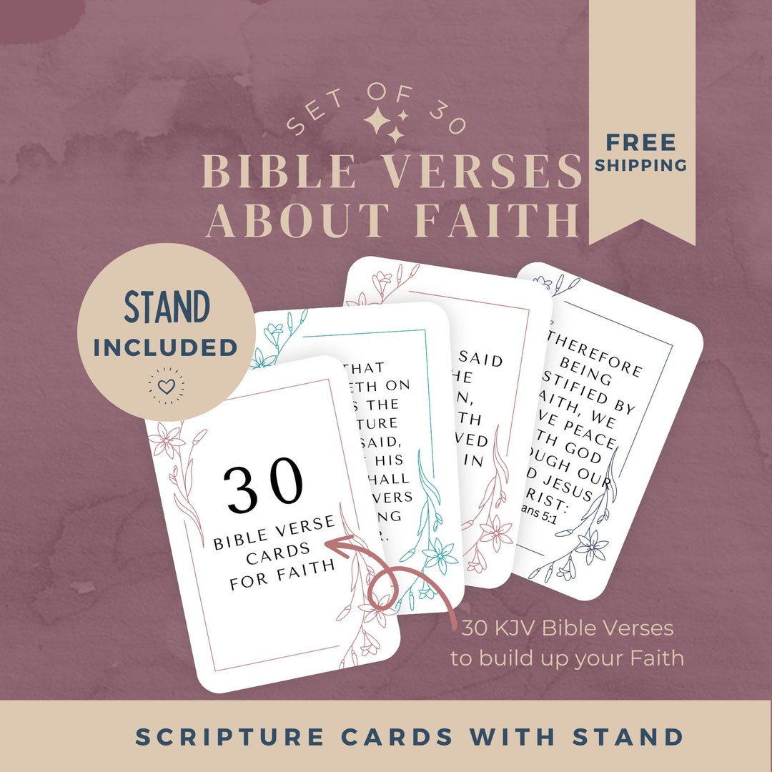 Scripture Cards With Stand, KJV Bible Verse, Daily Bible Verse Card