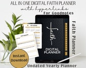 Undated Digital Planner Goodnotes, Digital Faith Journal, Yearly Planner, Christian Planner, Bible Study Guide, Devotional Journal for women