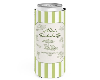 Coastal Bachelorette Can Cooler, Beach Bachelorette party Drink Holder, Bridal Party Drink Sleeves, Bach Party Decor, Bach party gifts