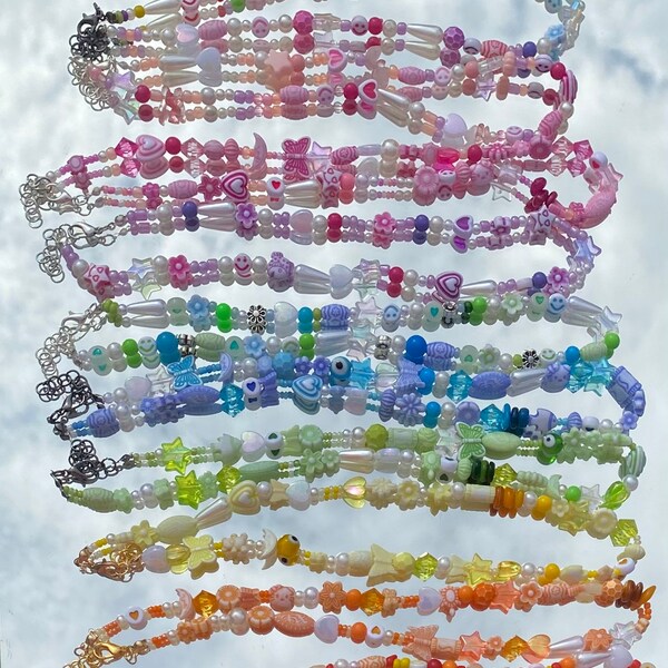 KERRY BEADED NECKLACE- LIGHT RAINBOW MIX main image 0