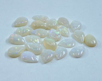 Piedras preciosas sueltas en forma de pera cabujón de ópalo (Australia) en 5x3 mm, 6x4 mm y 14x8 mm para la fabricación de joyas