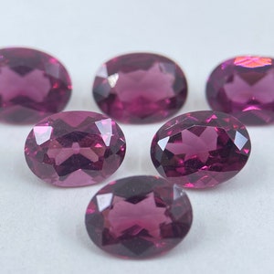 Rhodolite Garnet (Rose-Coloured) Faceted Oval Shape Loose Gemstones in Assorted Sizes from 4x3mm up to 10x8mm for Jewellery Making