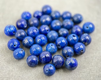 Lapis Lazuli (Afghanistan) Commercial Quality Full Drilled Loose Beads in 4mm, 5mm, 6mm & 7mm for Jewellery Making