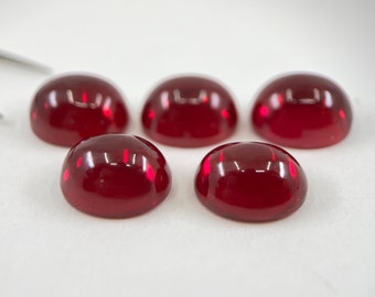 Synthetische Rubin Cabochon Korund Oval Edelsteine in 14x12mm, 10x8mm, 8x6mm und 6x4mm zur Schmuckherstellung