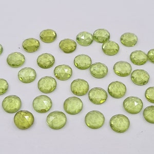 Peridot Rose Cut 6mm Round Shape Loose Gemstones for Jewellery Making