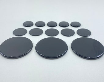 Flat Black Onyx Round Shape Loose Gemstone Coins In 16.5mm, 19.3mm & 32.5mm for Jewellery Making