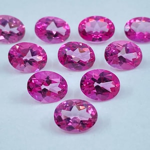 Pink Topaz Faceted Oval Shape Loose Gemstones in Assorted Sizes From 5x3mm to 16x12mm For Jewellery Making