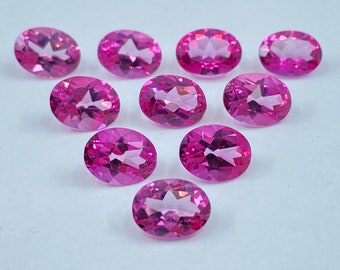 Pink Topaz Faceted Oval Shape Loose Gemstones in Assorted Sizes From 5x3mm to 16x12mm For Jewellery Making