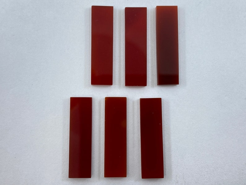 Carnelian Flat Straight Edge German Cut Rectangle Shape Loose Gemstones in 22x6mm for Jewellery Making image 4