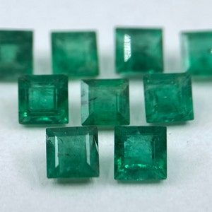 Emerald Square Shape Faceted Loose Gemstones in Assorted Sizes from 1.5mm to 4mm for Jewellery Making