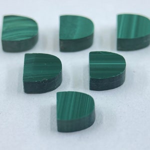 Malachite Flat Straight Edge German Cut D-Shape Loose Gemstones in 4mm for Jewellery Making image 1