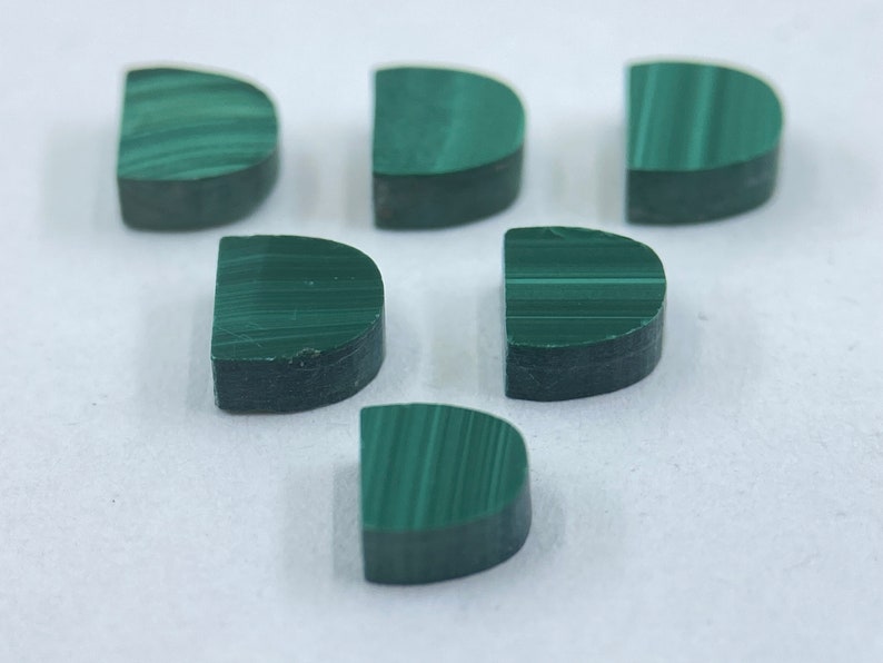 Malachite Flat Straight Edge German Cut D-Shape Loose Gemstones in 4mm for Jewellery Making image 1