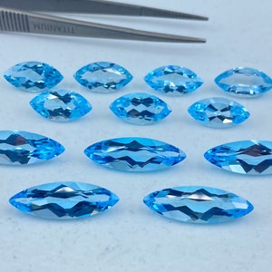 Sky Blue Topaz Facettierte Marquise Form Lose Edelsteine in verschiedenen Größen von 4 x 2 mm bis 21 x 7 mm für die Schmuckherstellung