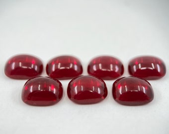 Ruby Synthetic Antique Cabochon Corundum Oval Shape Loose Gemstones in 10x12mm for Jewellery Making