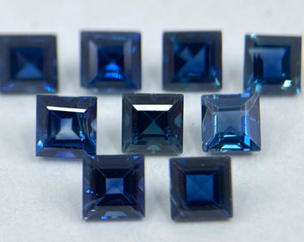 Fine Sapphire Square Shape Faceted Loose Gemstones in Assorted Sizes from 1.3mm to 3mm for Jewellery Making