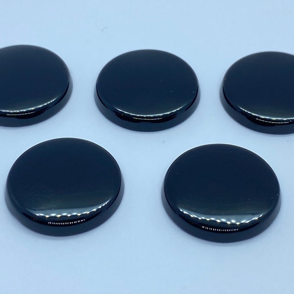 Black Onyx Single Bevel Buff Top (SBBT) Round Shape Loose Gemstones In Sizes Ranging From 7mm To 16mm For Jewellery Making