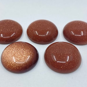 50 Pieces of Brown Goldstone Cabochon Round Shape Gemstones in 20mm for Jewellery Making