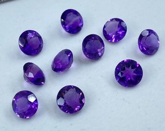 Amethyst (African) Faceted Round Shape First Quality Loose Gemstones in Sizes from 1.75mm to 12mm for Jewellery Making
