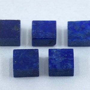 Lapis Lazuli Flat Straight Edge German Cut Square Shape Loose Gemstones in 4mm for Jewellery Making image 1