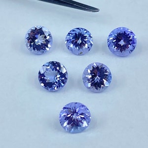 Tanzanite Faceted Round shape Loose Gemstones in Assorted Sizes from 2.25mm to 6mm for Jewellery Making
