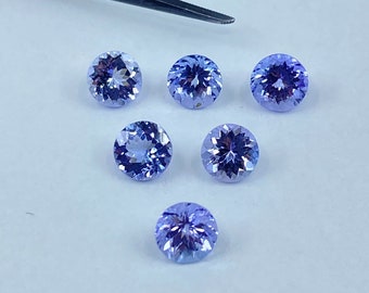Tanzanite Faceted Round Shape Loose Gemstones in Assorted Sizes from 2.25mm to 6mm for Jewellery Making