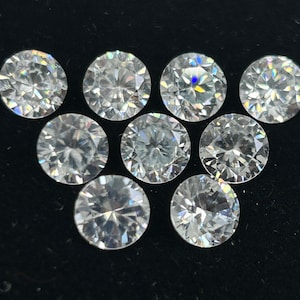 Zircon blanc naturel non chauffé, formes rondes à facettes, pierres précieuses en vrac de tailles assorties de 1,5 mm à 6,8 mm pour la fabrication de bijoux