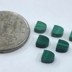 Malachite Flat Straight Edge German Cut D-Shape Loose Gemstones in 4mm for Jewellery Making image 6