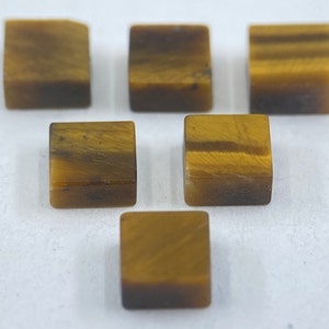 100 Pieces of Golden Tiger Eye Flat Straight Edge German Cut Square Shape Loose Gemstones in 4mm for Jewellery Making image 1