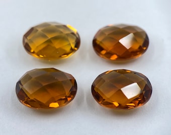 Madeira citrien dubbelzijdig gefacetteerd dambord ovale vorm losse edelstenen van 9 x 7 mm voor het maken van sieraden