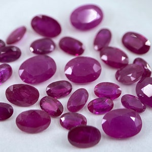Fine Ruby Oval Shape Faceted Loose Gemstones in Assorted Sizes from 4x3mm to 7x5mm for Jewellery Making