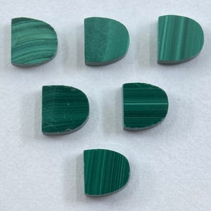 Malachite Flat Straight Edge German Cut D-Shape Loose Gemstones in 4mm for Jewellery Making image 4