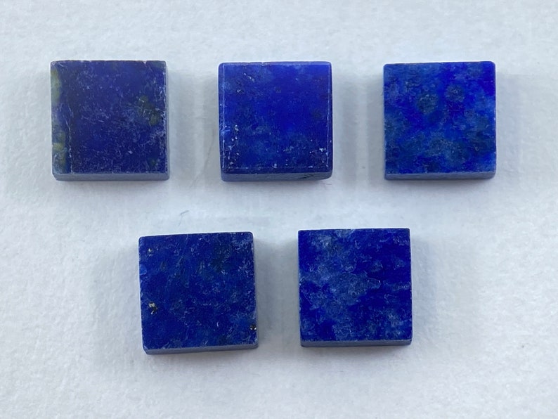 Lapis Lazuli Flat Straight Edge German Cut Square Shape Loose Gemstones in 4mm for Jewellery Making image 4