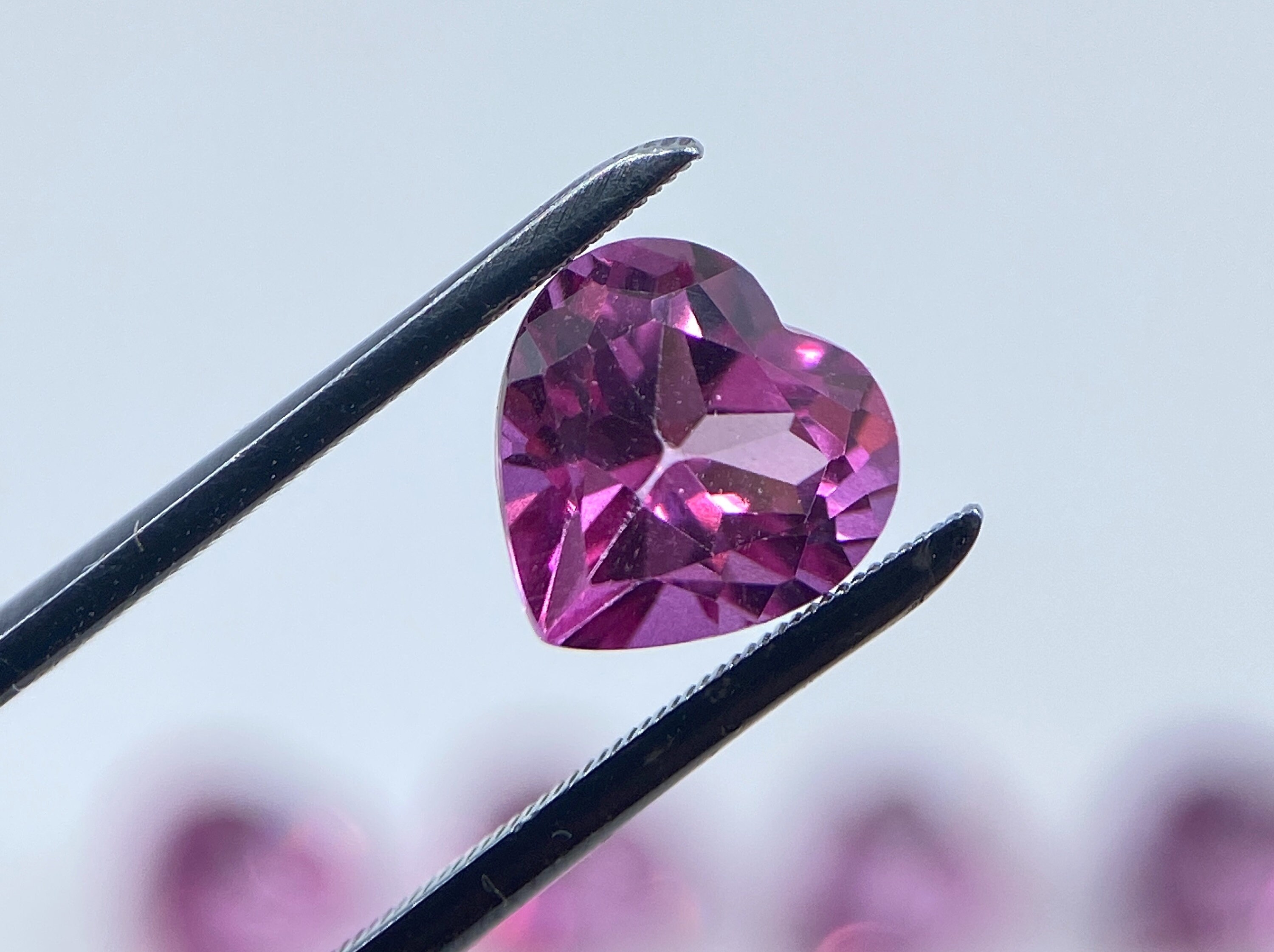 Pink Topaz Faceted Heart Shape Loose Gemstones Available in - Etsy UK