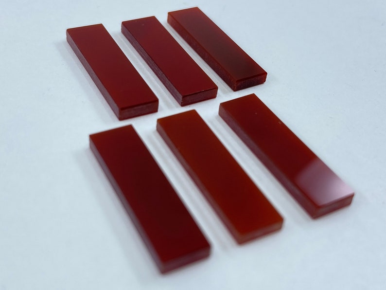 Carnelian Flat Straight Edge German Cut Rectangle Shape Loose Gemstones in 22x6mm for Jewellery Making image 2