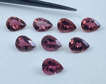 Pink Tourmaline Faceted Pear Shape Loose Gemstones in 4x3mm and 6x4mm for Jewellery Making