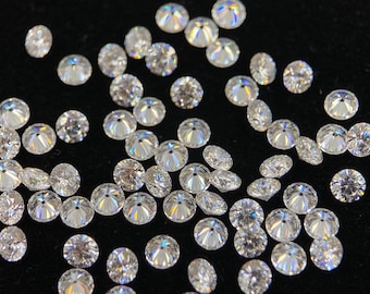 Moissanite (Lab-Grown) Faceted Round Shape Loose Gemstones in 1mm & 3mm for Jewellery Making