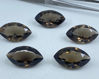 Smoky Quartz Faceted Marquise Shape Loose Gemstones In Assorted Sizes From 8x4mm to 25x15mm For Jewellery Making