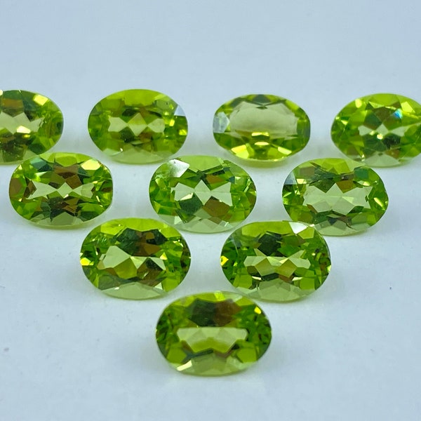 Peridot Faceted Oval Shape Loose Gemstones in a Range of Sizes from 4x3mm up to 9x7mm for Jewellery Making