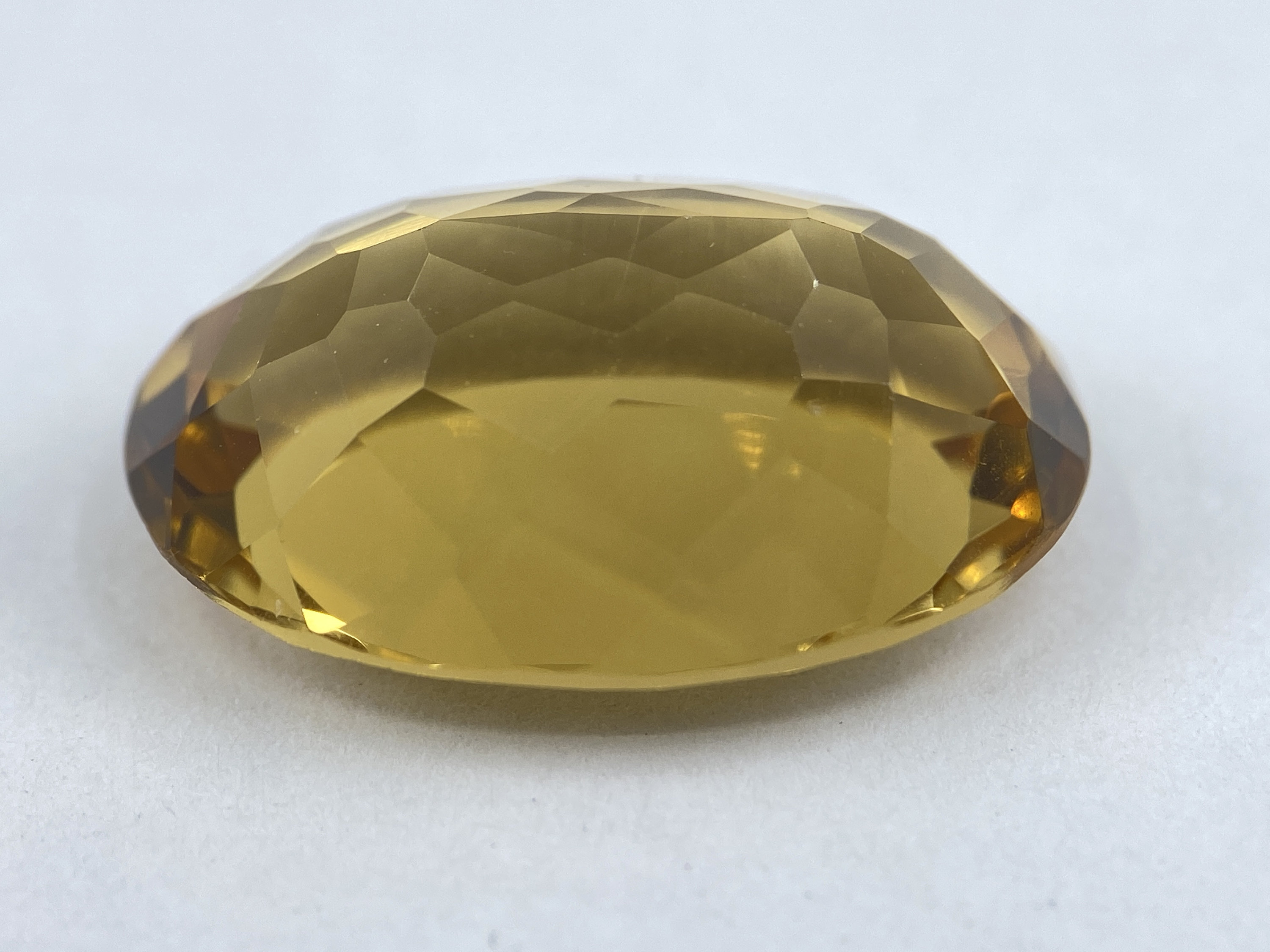 Citrine Naturelle Du Brésil - 19,66 Carats - Taille Ovale Fantaisie - Excellente Qualité - Sans Inclusion Visible
