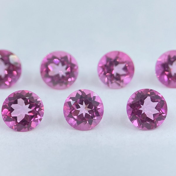 Pink Topaz Faceted Round Shape Loose Gemstones in Assorted Sizes from 2.25mm to 3.75mm For Jewellery Making