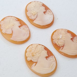 Coral (Italy) Cameo Oval Gemstones in Assorted Sizes from 6x4mm to 45x35mm for Jewellery Making