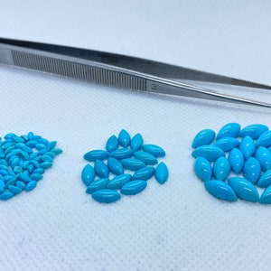 Turquoise (Arizona) 4x2mm Marquise Shape Cabochon Loose Gemstones For Jewellery Making