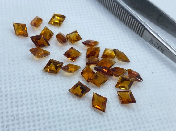 Madeira Citrine (Brazil) Faceted Lozenge Shape Loose Gemstones in 6x4mm, 7x5mm & 8x6mm for Jewellery Making