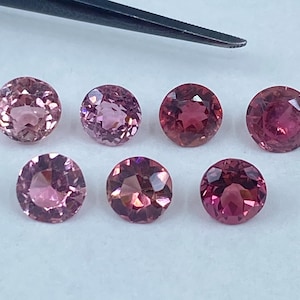 Pink Tourmaline Faceted Round Gemstones in Assorted Sizes from 2mm to 4.75mm for Jewellery Making