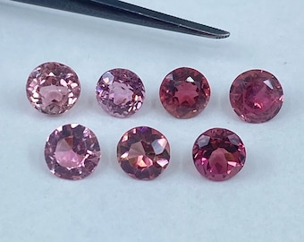 Pink Tourmaline Faceted Round Gemstones in Assorted Sizes from 2mm to 4.75mm for Jewellery Making
