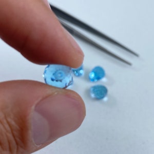 Cuentas de piedras preciosas sueltas de briolette de lágrima medio perforadas facetadas de topacio azul cielo en 8x5 mm, 9x6 mm y 10x7 mm para la fabricación de joyas imagen 6