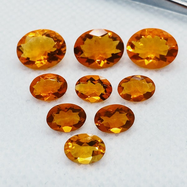 Mexican Fire Opal Faceted Oval Shape Loose Gemstones in Sizes From 5x3mm to 10x8mm for Jewellery Making