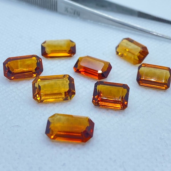 Madeira Citrine (Brazil) Faceted Octagon Loose Gemstones In Sizes Ranging From 7x5mm to 11x7mm For Jewellery Making