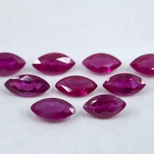 Fine Ruby Marquise/Navette Shape Faceted Loose Gemstones in 4x2mm, 5x2.5mm & 6x3mm for Jewellery Making
