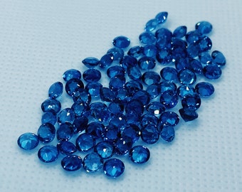 Lotto Pietre Preziose Sfuse Forma Rotonda Sfaccettate Topazio Blu - Foto 3